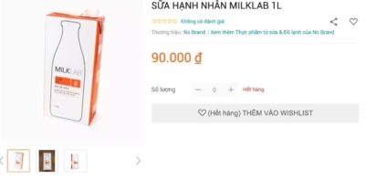 Sữa hạnh nhân Milk Lab 1L nhập từ Úc nghi nhiễm khuẩn, bị thu hồi