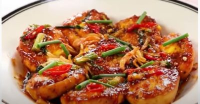 Trứng rim mắm hành – trứng chiên giòn dai cùng nước mắm mặn ngọt