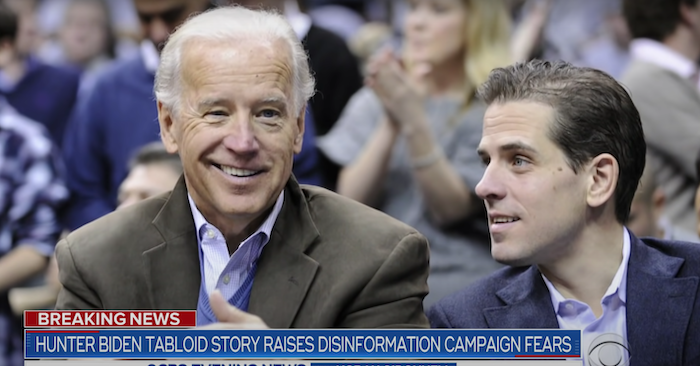 Ứng viên Đảng Dân chủ Joe Biden và con trai Hunter Biden. Hunter bị phơi bày các phi vụ với Trung Quốc sau khi FBI thu giữ máy tính xách tay của anh ta